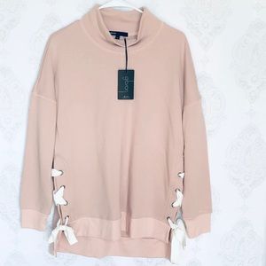 Gibson | Side -Tie High Neck Sweatshirt